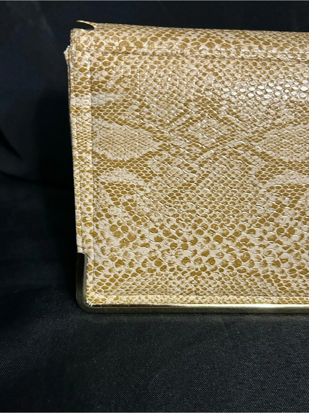 Gold Snakeskin Embossed Women’s Clutch Bag